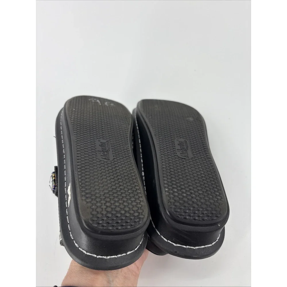 Alegria Verona Sandal Womens 9-9.5 EU 40 Black Leather Beaded Slingback Ver-649